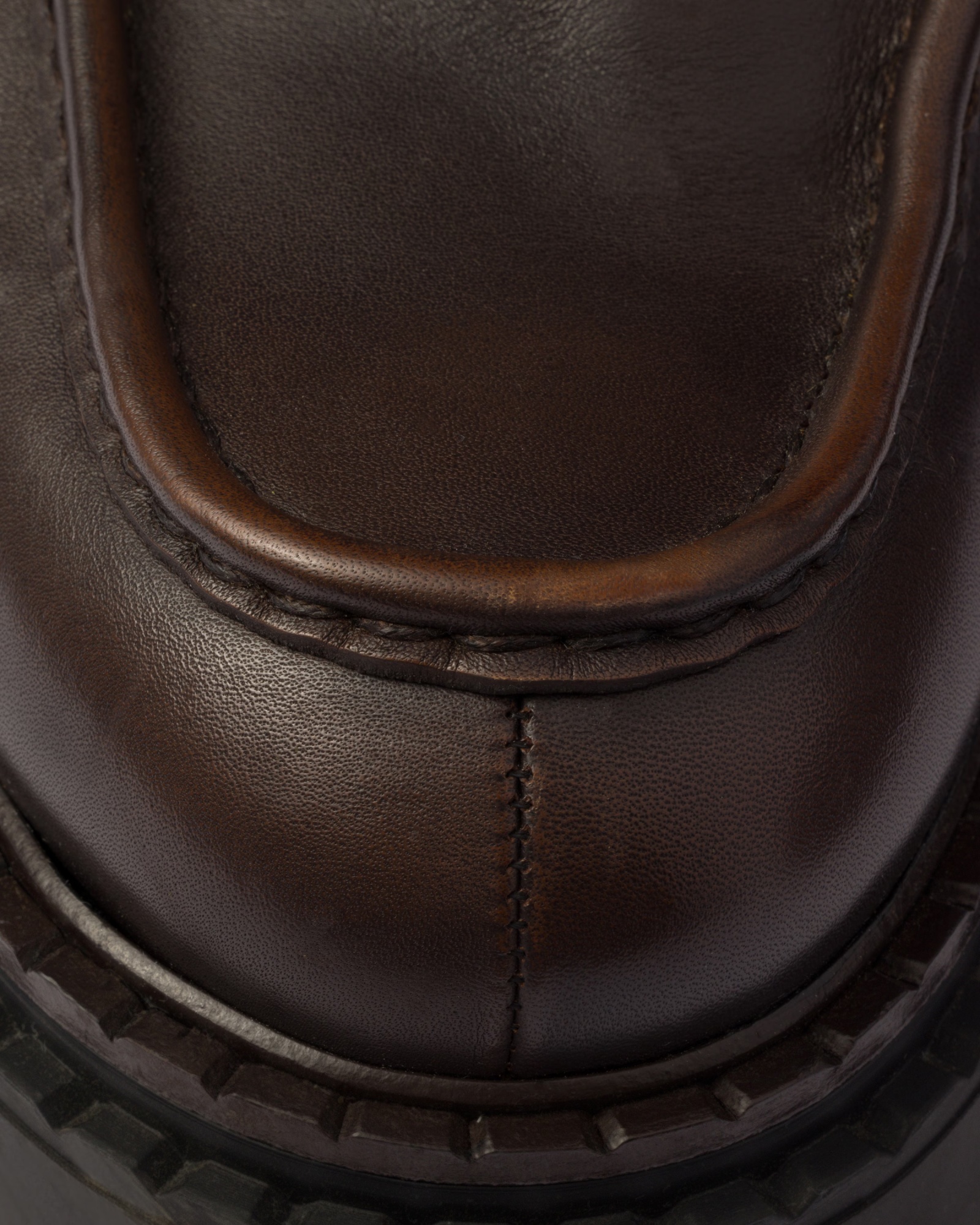 Prada Double Chocolate Platform Loafer In Brown