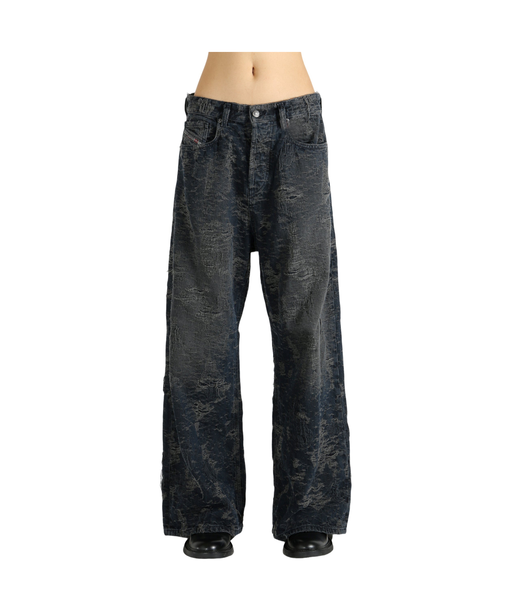 Diesel Belt Loop Jeans In Black