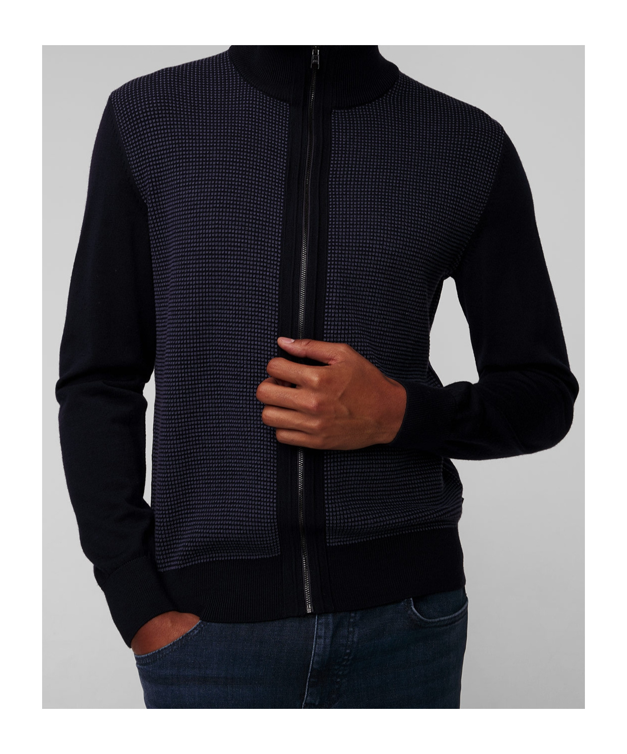 Hugo Boss Long-sleeved Cardigan In Black