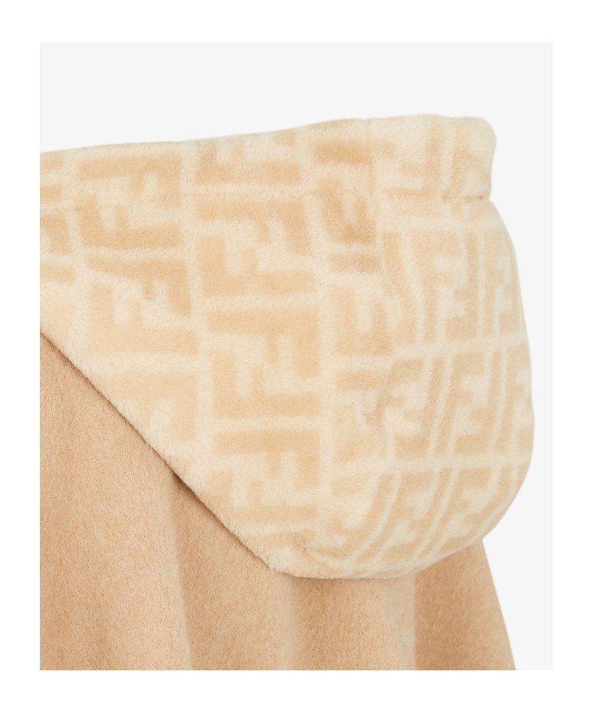 Fendi Beige Wool And Cashmere Poncho In Nude