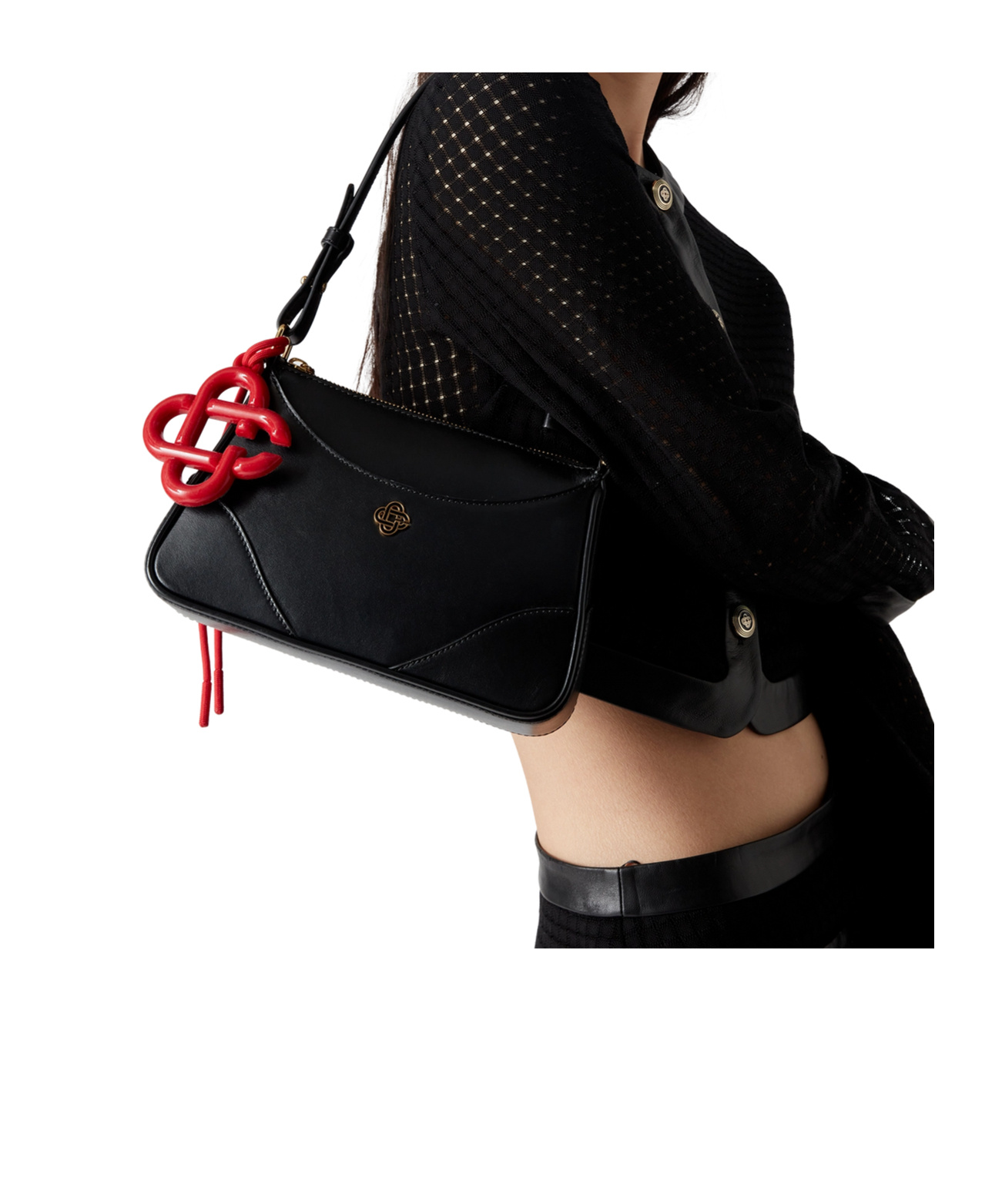 Casablanca Jeanne Pochette Shoulder Bag In Black