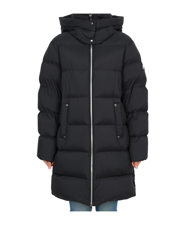 Moose Knuckles Hooded Down Jacket In Black