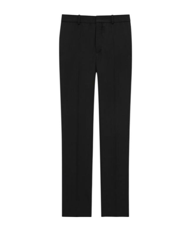Saint Laurent Wool Gabardine Casual Pants In Black