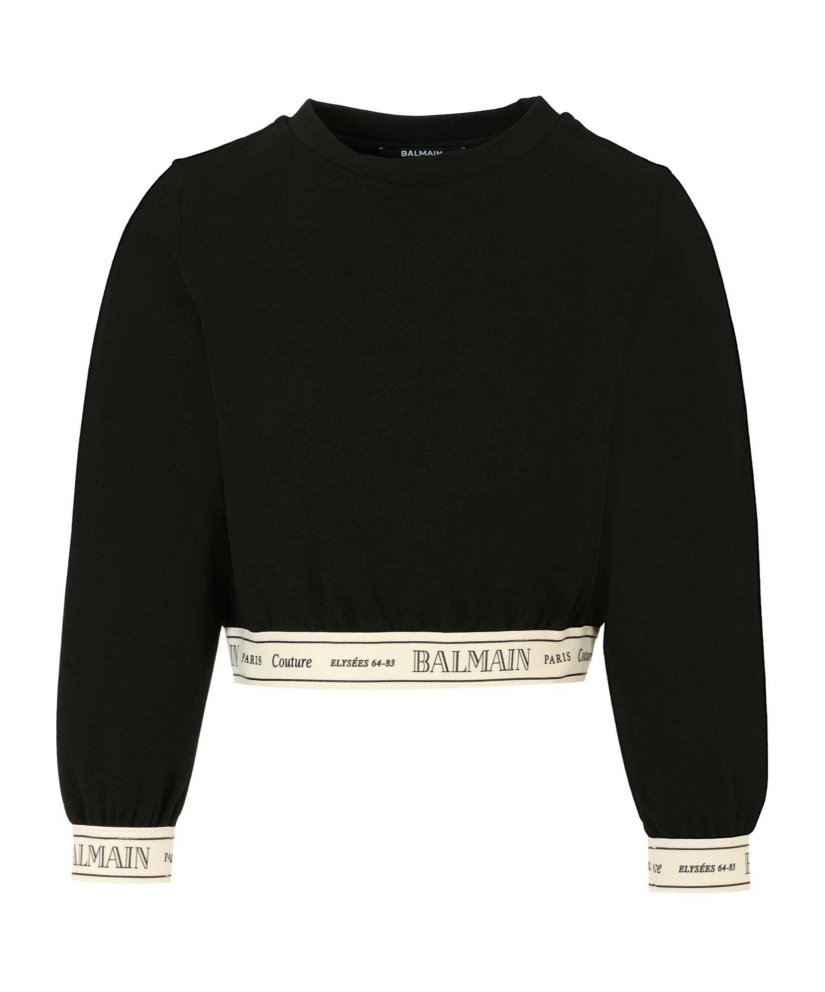 Balmain Logo-band Cropped Top In Black