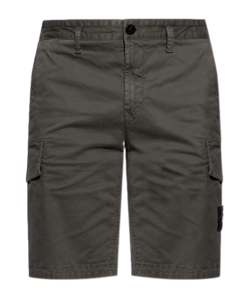 Stone Island Compass-badge Bermuda Shorts In Black