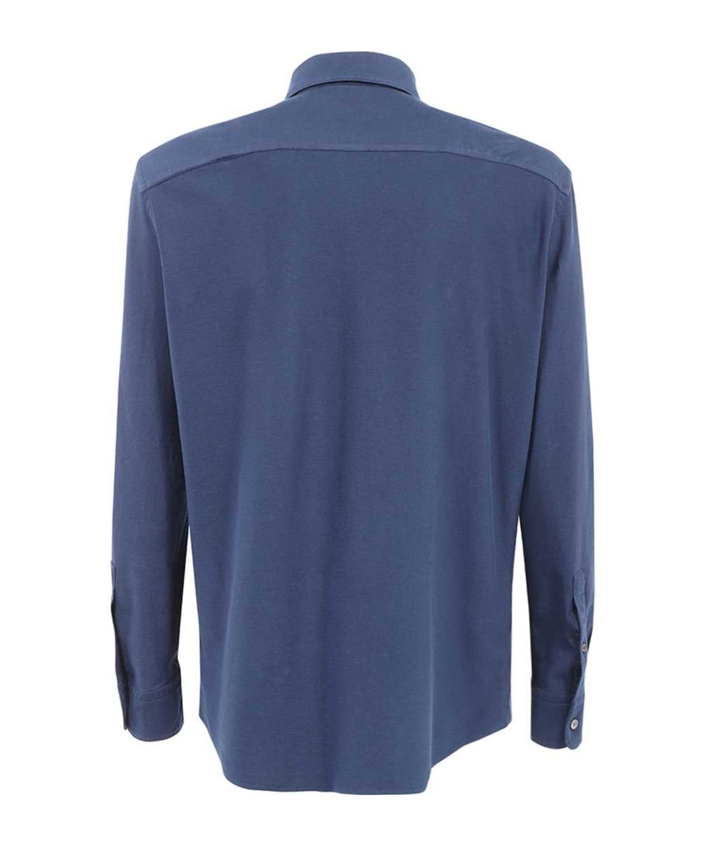 Shop Zegna Long-sleeved Shirt In Blue