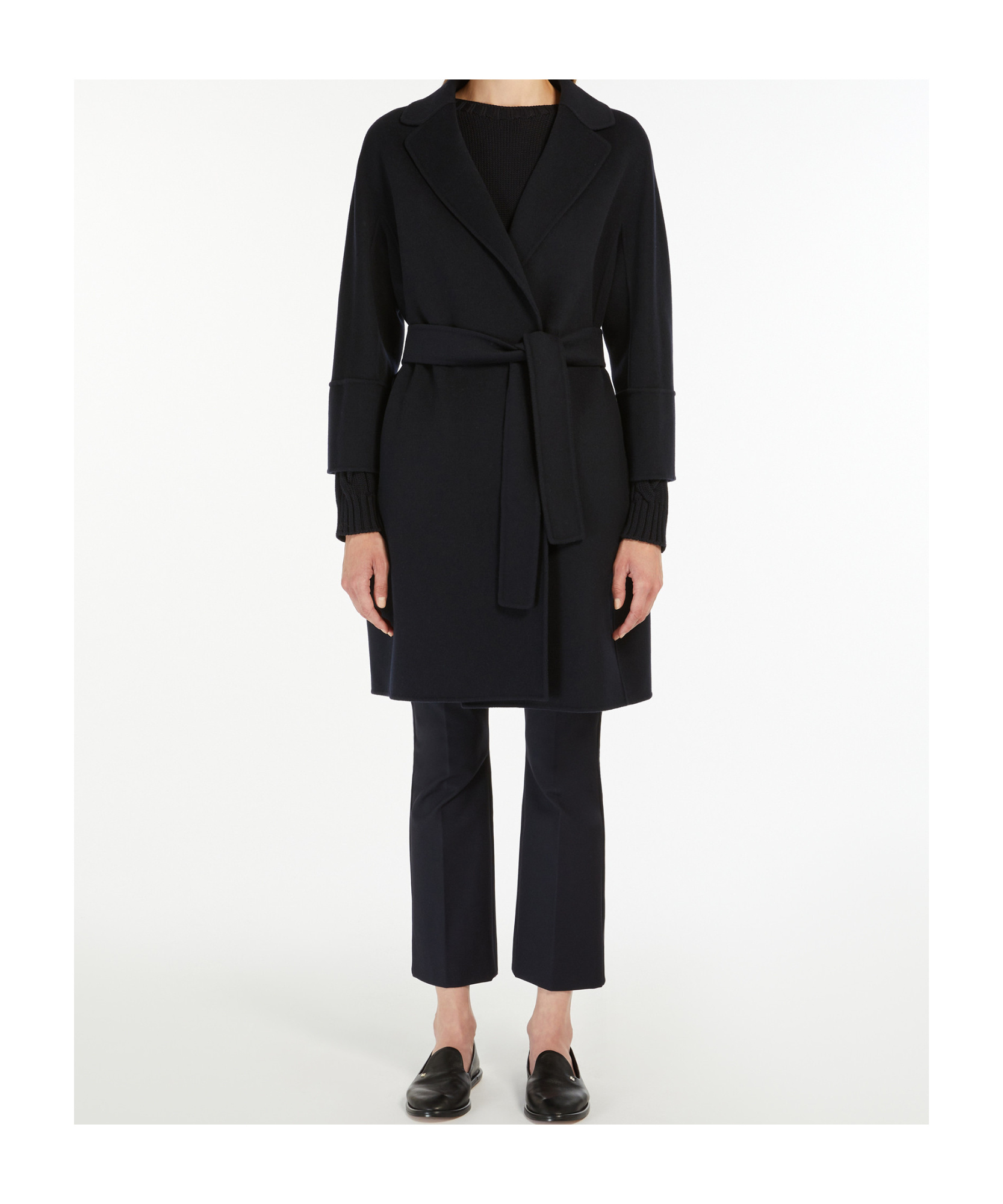 Shop Max Mara Short Double-faced Wool Coat