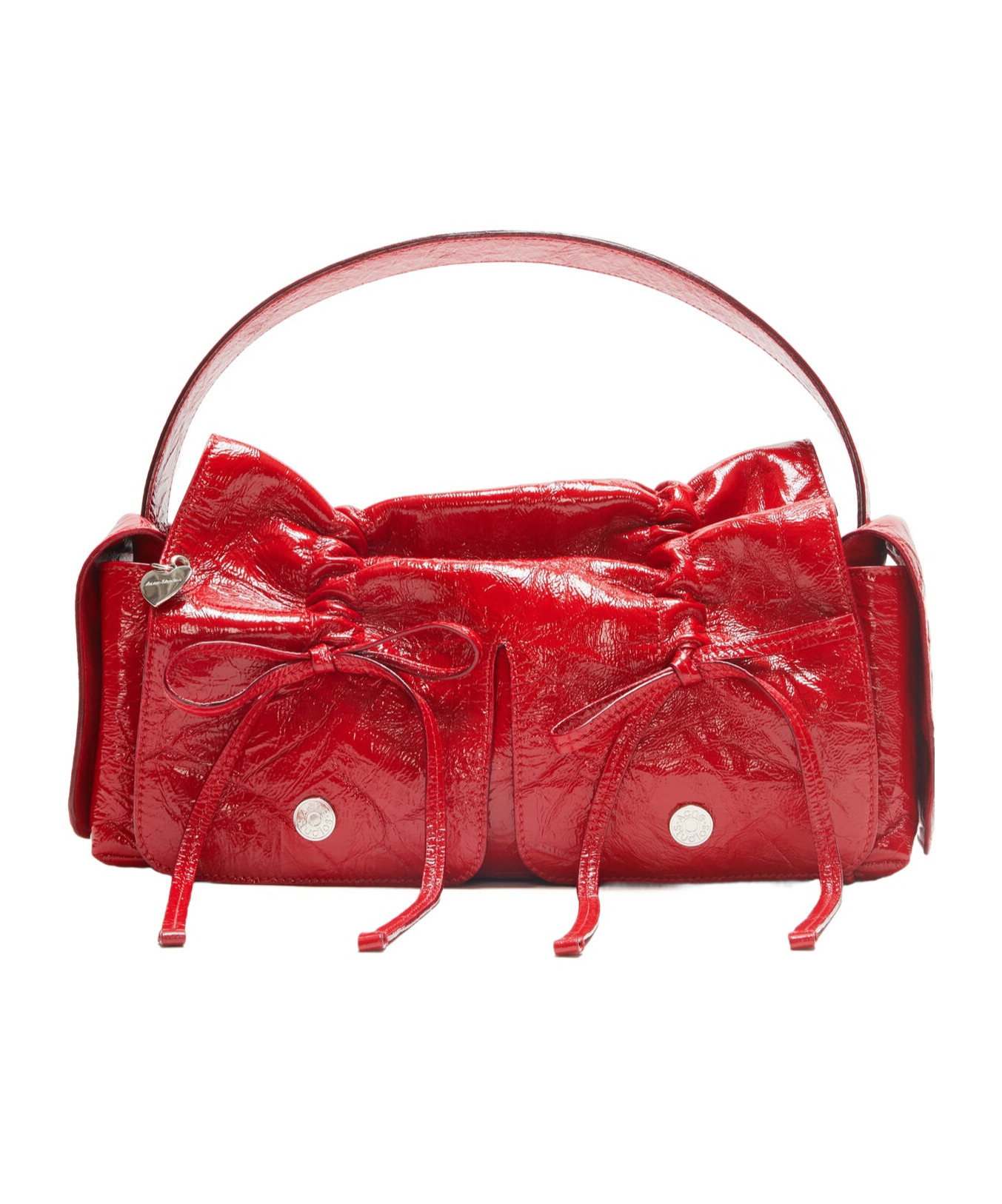 Acne Studios Multi-pocket Pleated Handbag In Red
