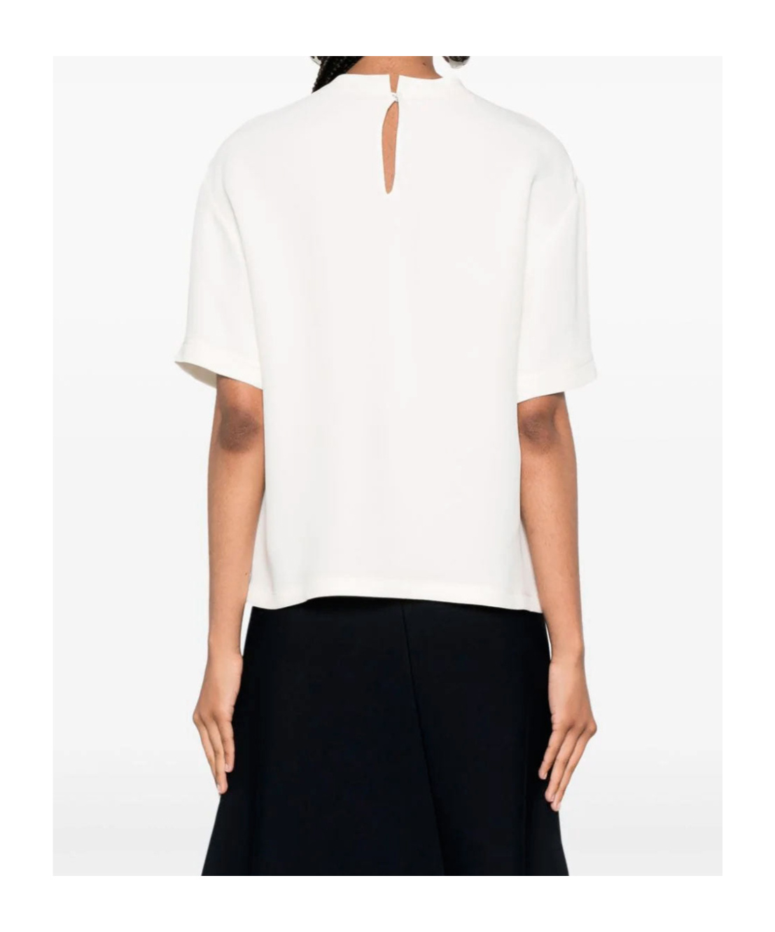Valentino Crew-neck Silk T-shirt In White