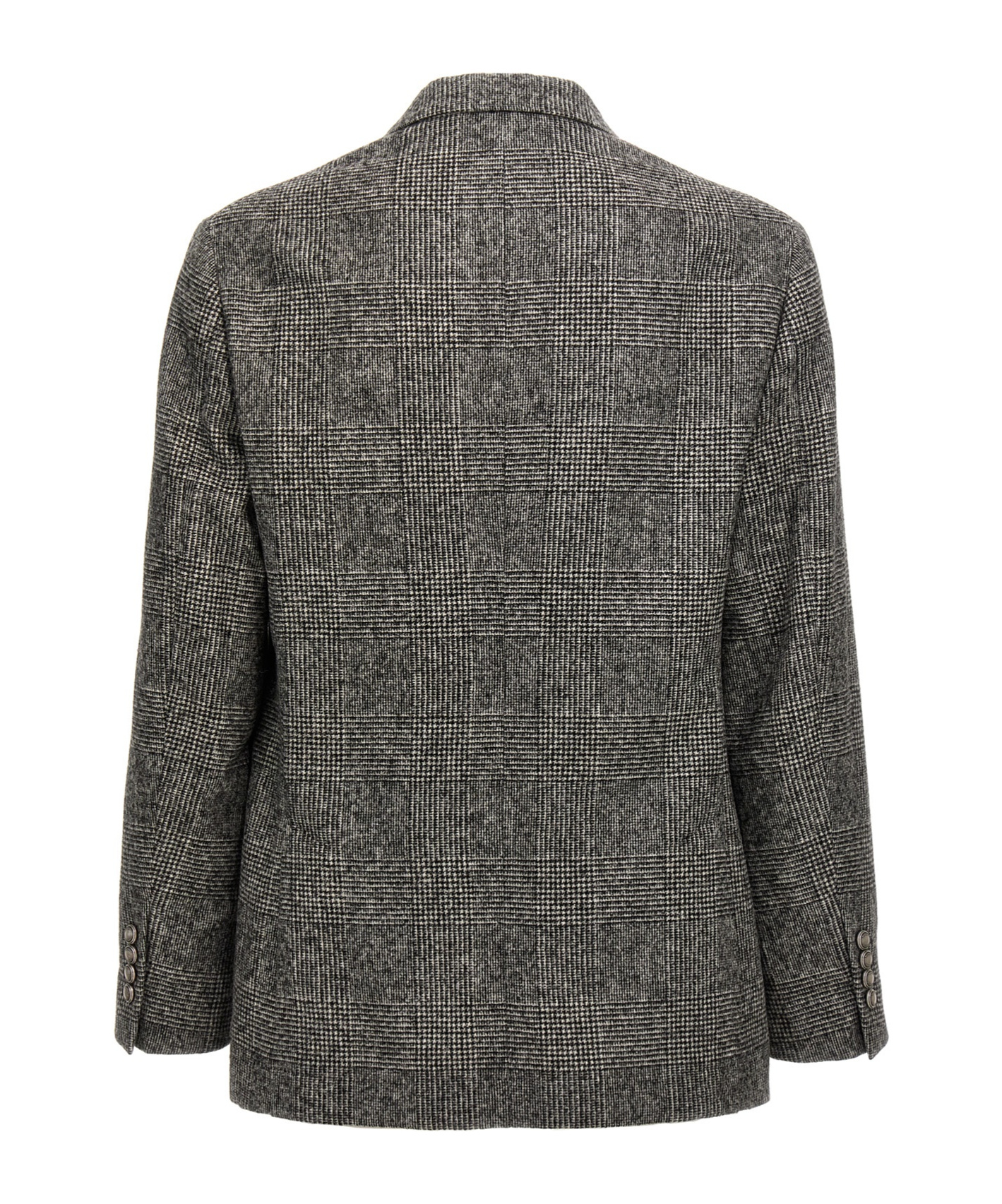 Shop Brunello Cucinelli Single-breasted Checked Blazer In Black