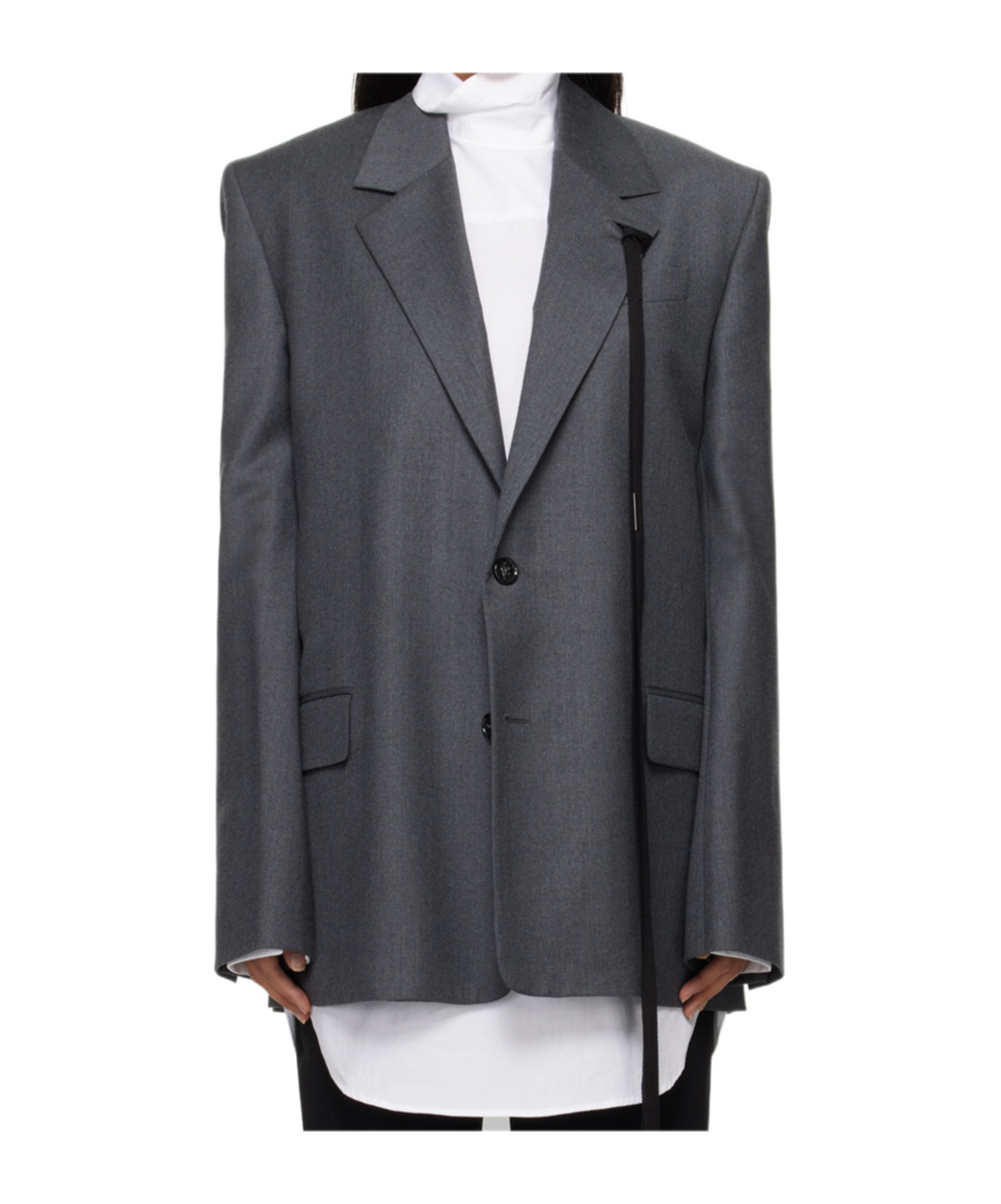 Ann Demeulemeester Long-sleeved Suit Coat In Black