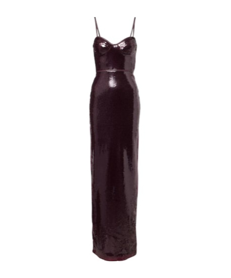 David Koma Embellished Gathered Gown In Burgundy