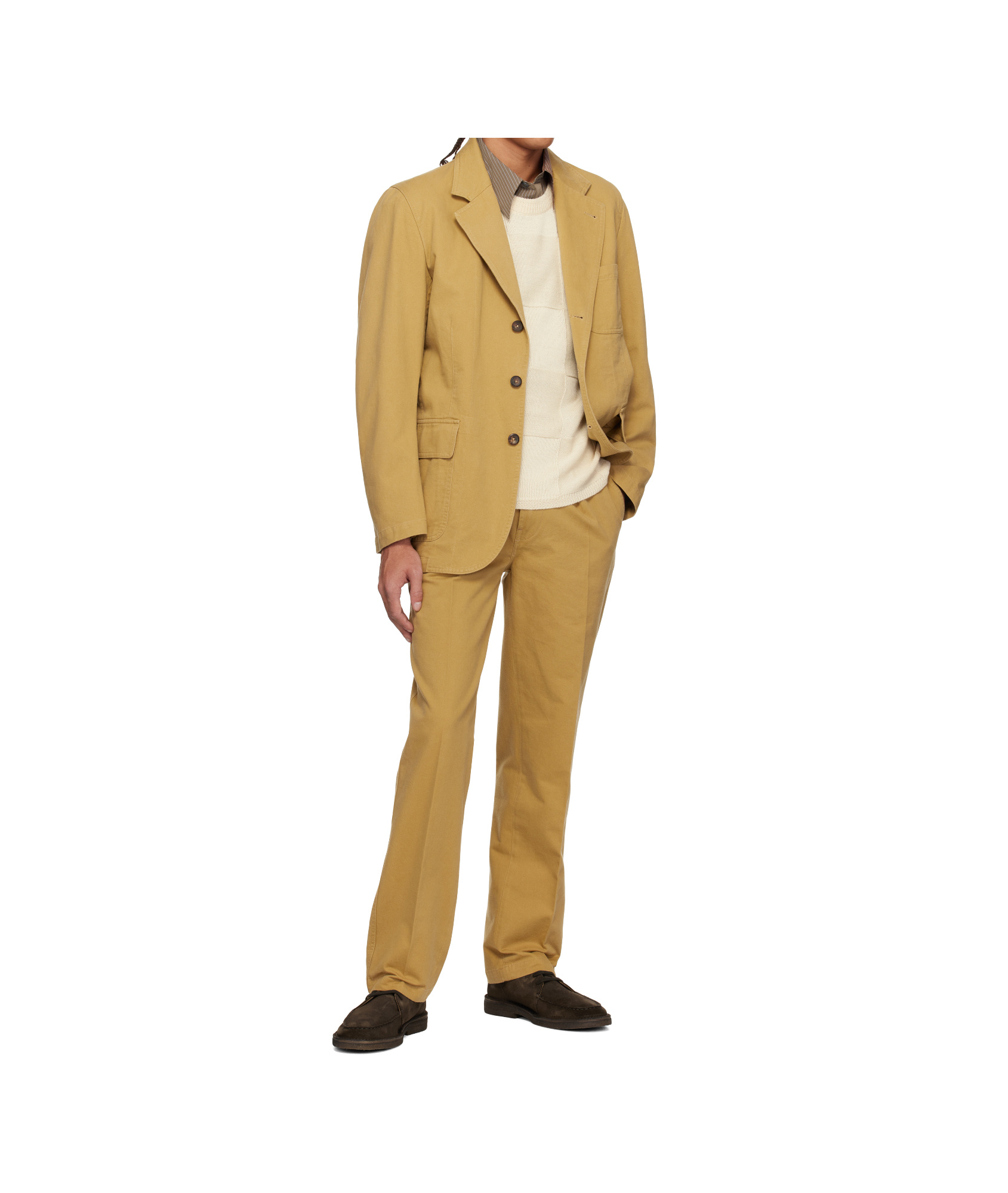 Drake's London Single Breasted Blazer In Yellow-brown