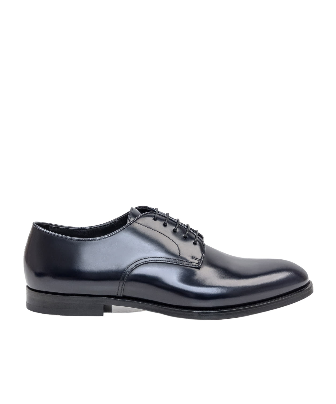 Doucal's Classic Black Derby Shoes Polished Finish In Calf Leather Man In Black