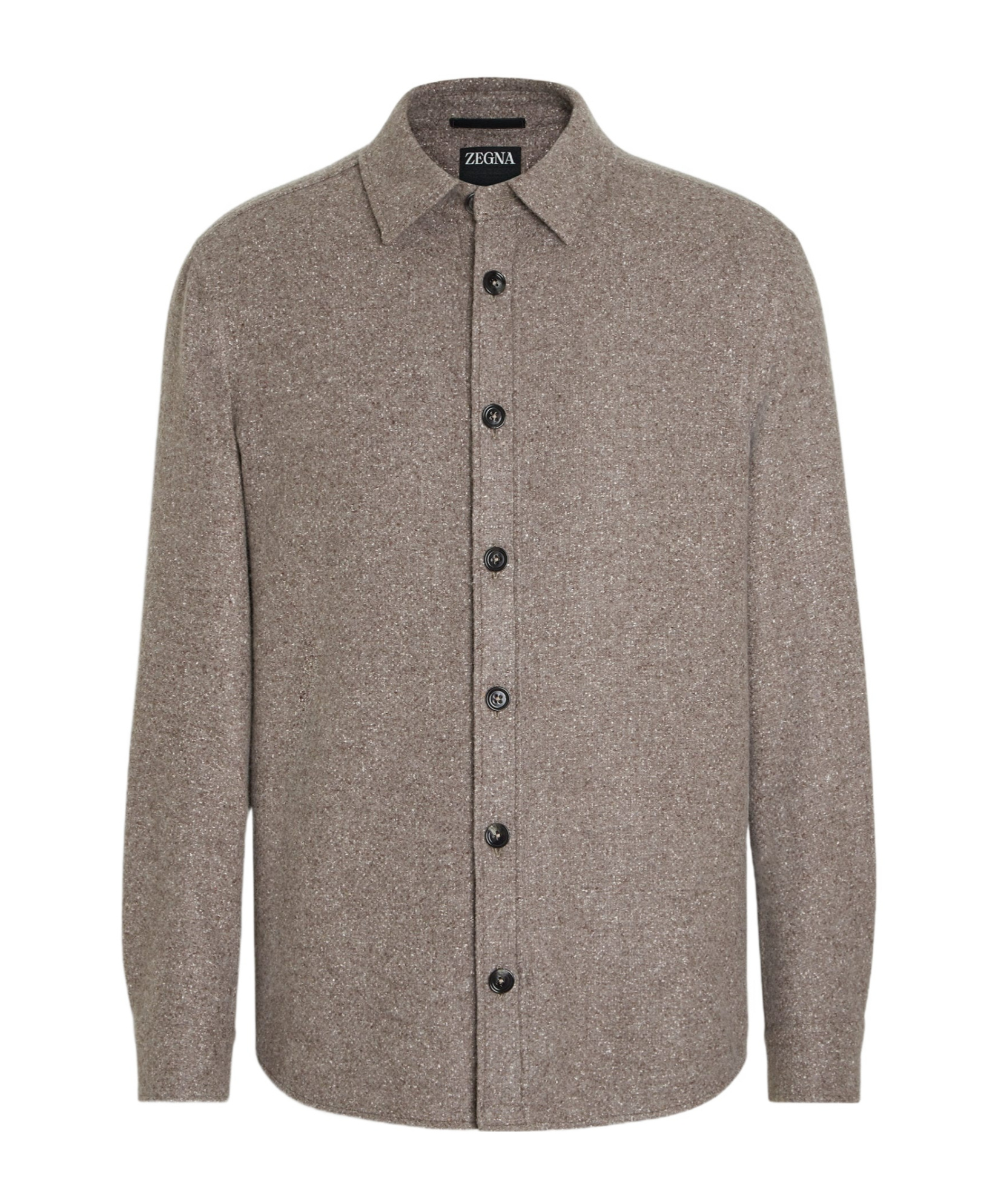 Zegna Cashmere And Silk Overshirt In Brown