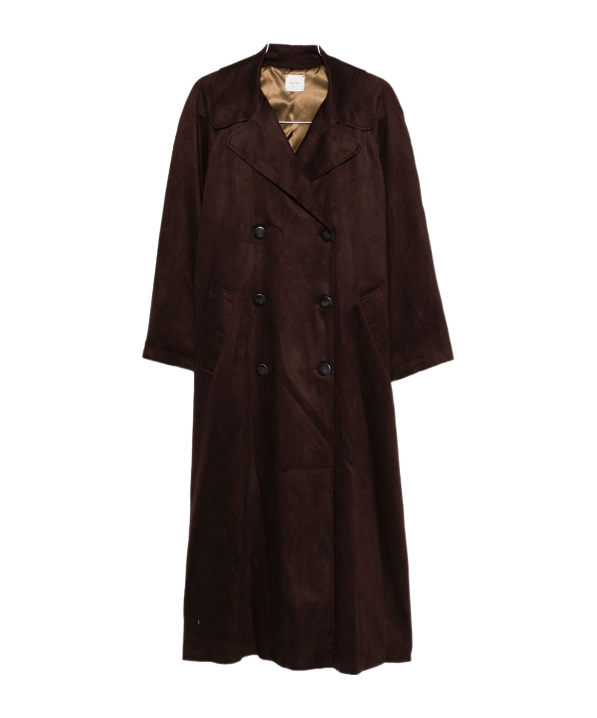 Alysi Double-breasted Trench Coat In Brown
