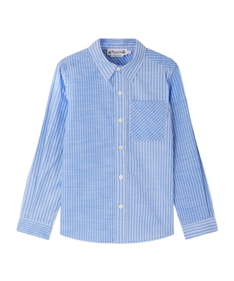 Bonpoint Light Blue Tango Striped Shirt In Blue