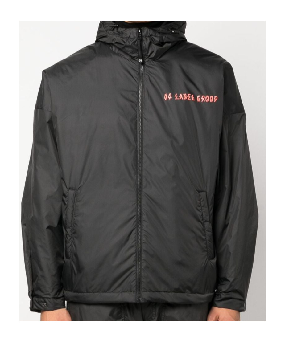 44 Label Group 44 Glass Heavy Center Hooded Jacket In Black