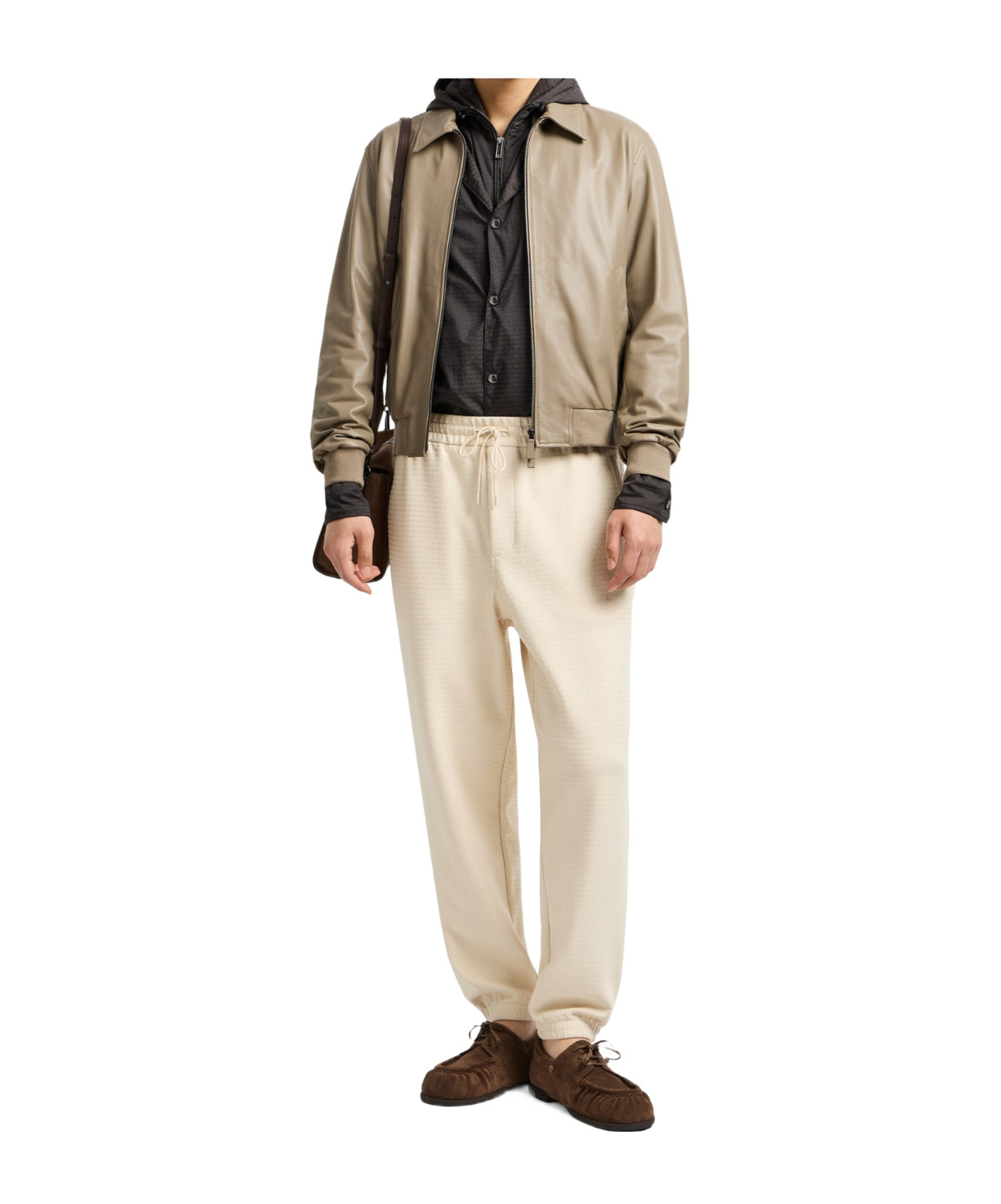 Emporio Armani Drawstring Track Pants In Nude
