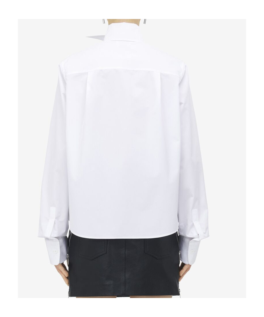 Alexander Mcqueen Cotton Exploded Collar Shirt In White