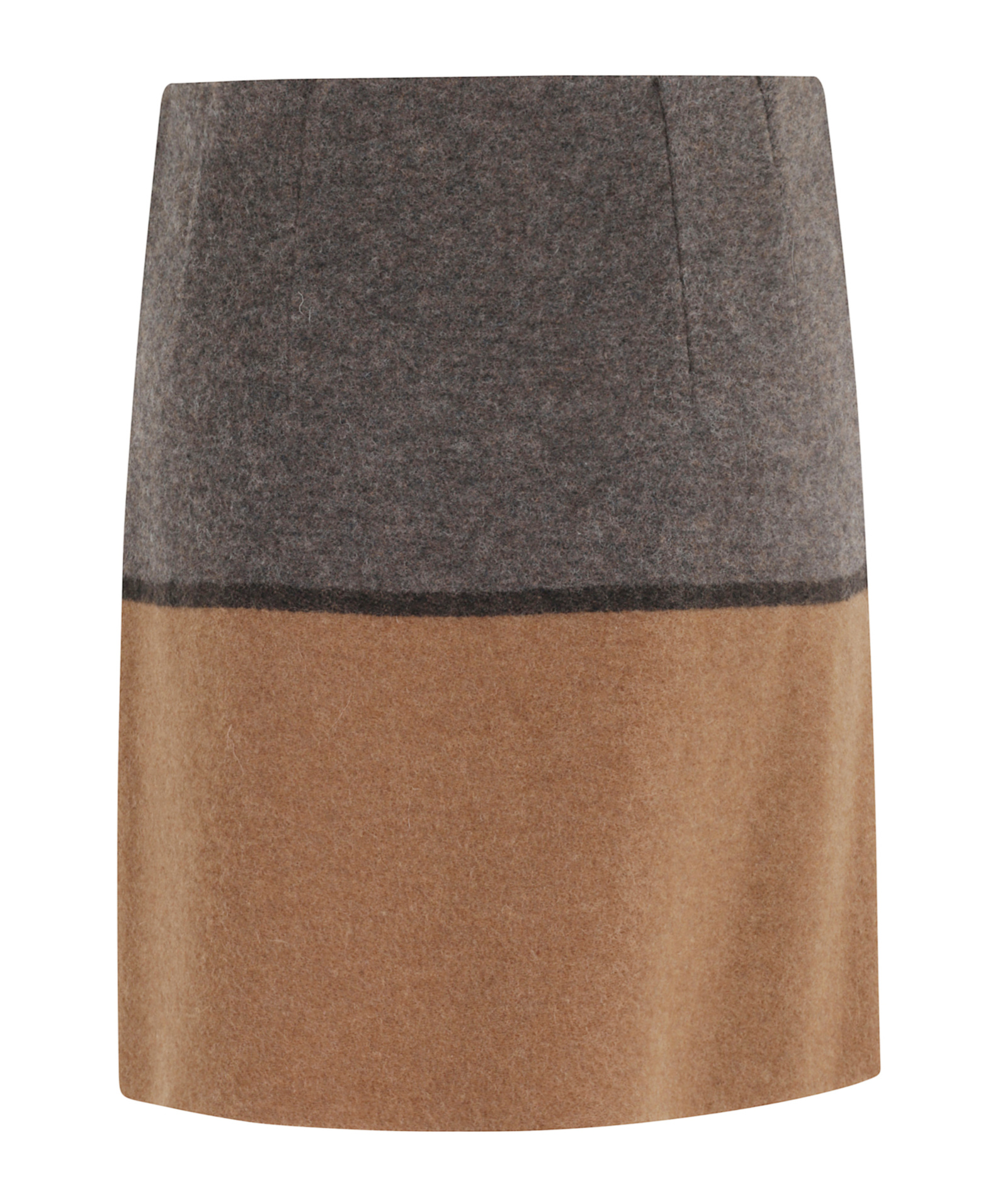 Semicouture Bicolor Wool Mini Skirt With Fringed Edge In Multi