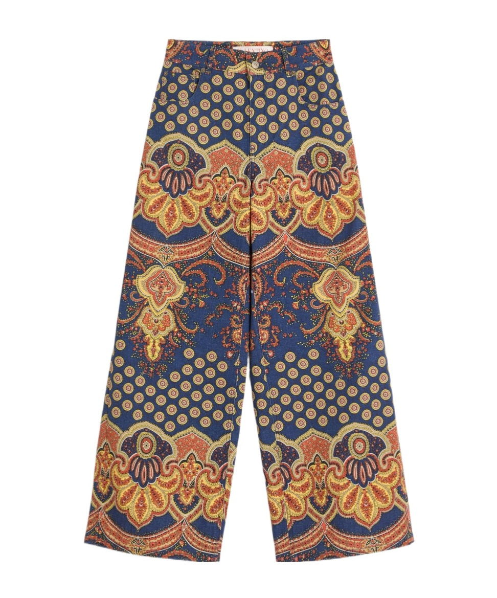Valentino Pattern Jeans In Multicolor