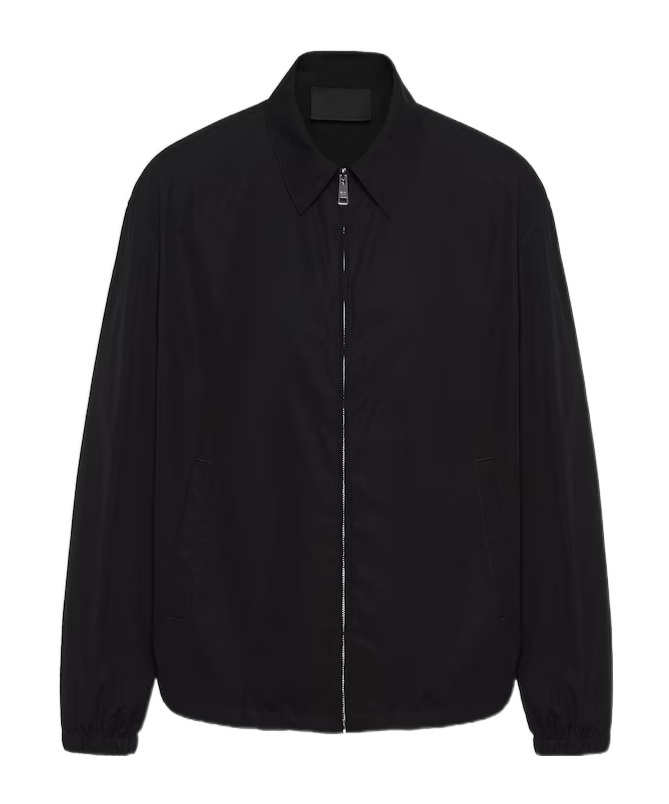 Prada Wool Blouson Jacket In Black