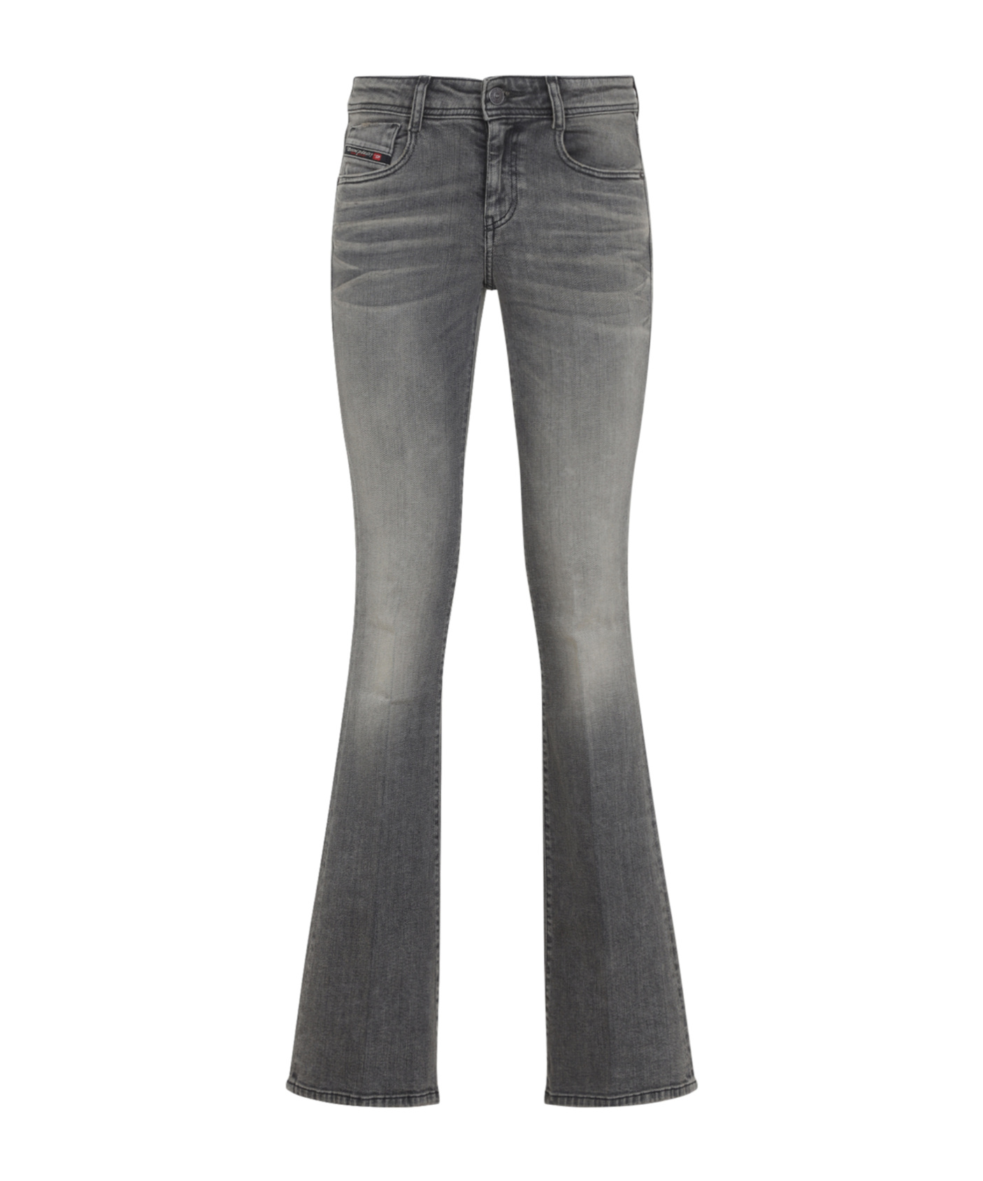 Diesel Five-pocket Design Flared Jeans In Gray