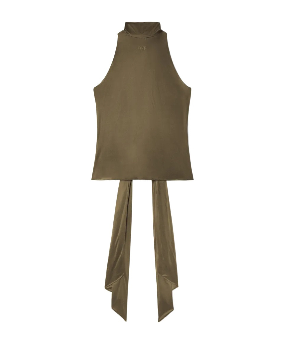 Off-white Jerseyoberteil Mit Drapiertem Detail In Green