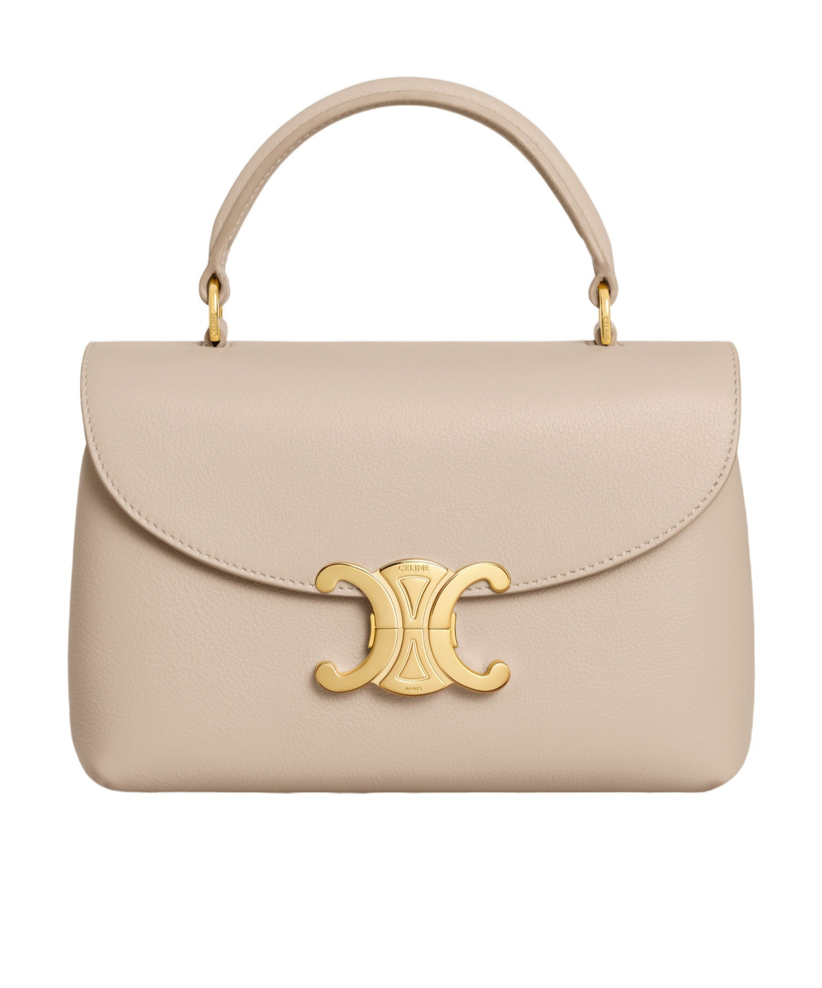 Celine Ten Nino Logo Shoulder Bag In Nude