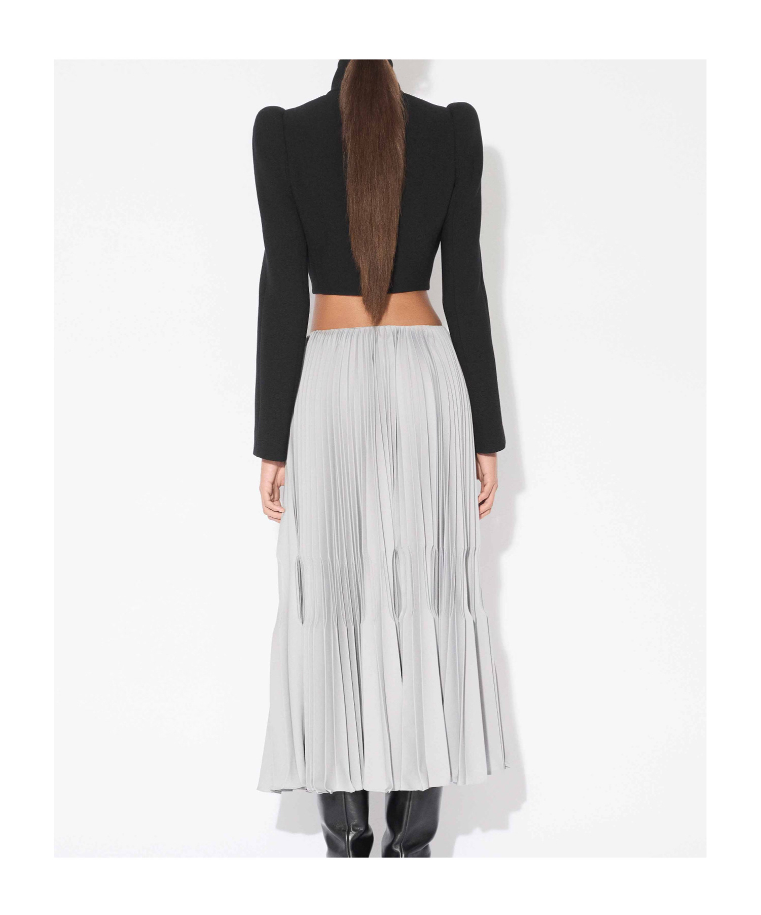Alaïa Wool High Neck Jacket In Black