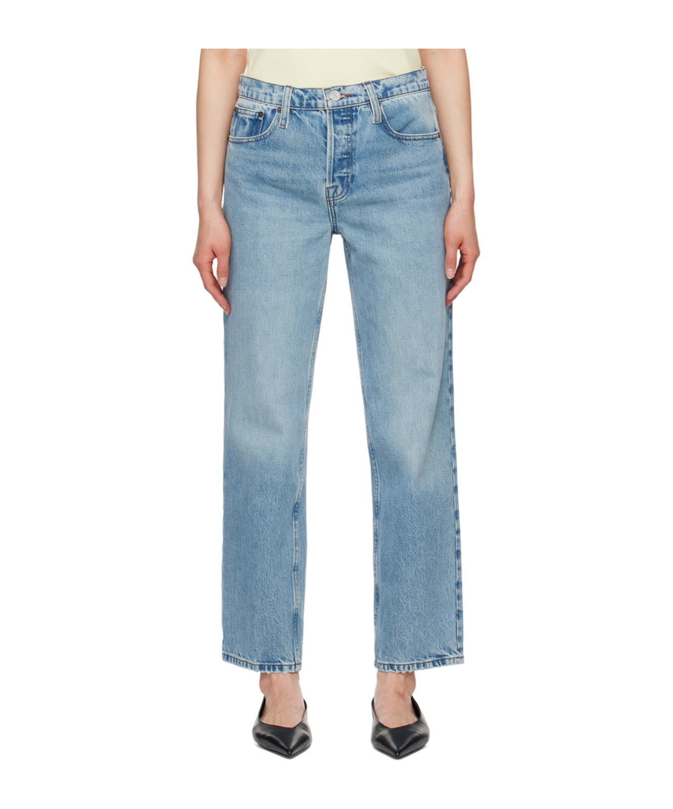 Frame Belt-loop Jeans In Blue