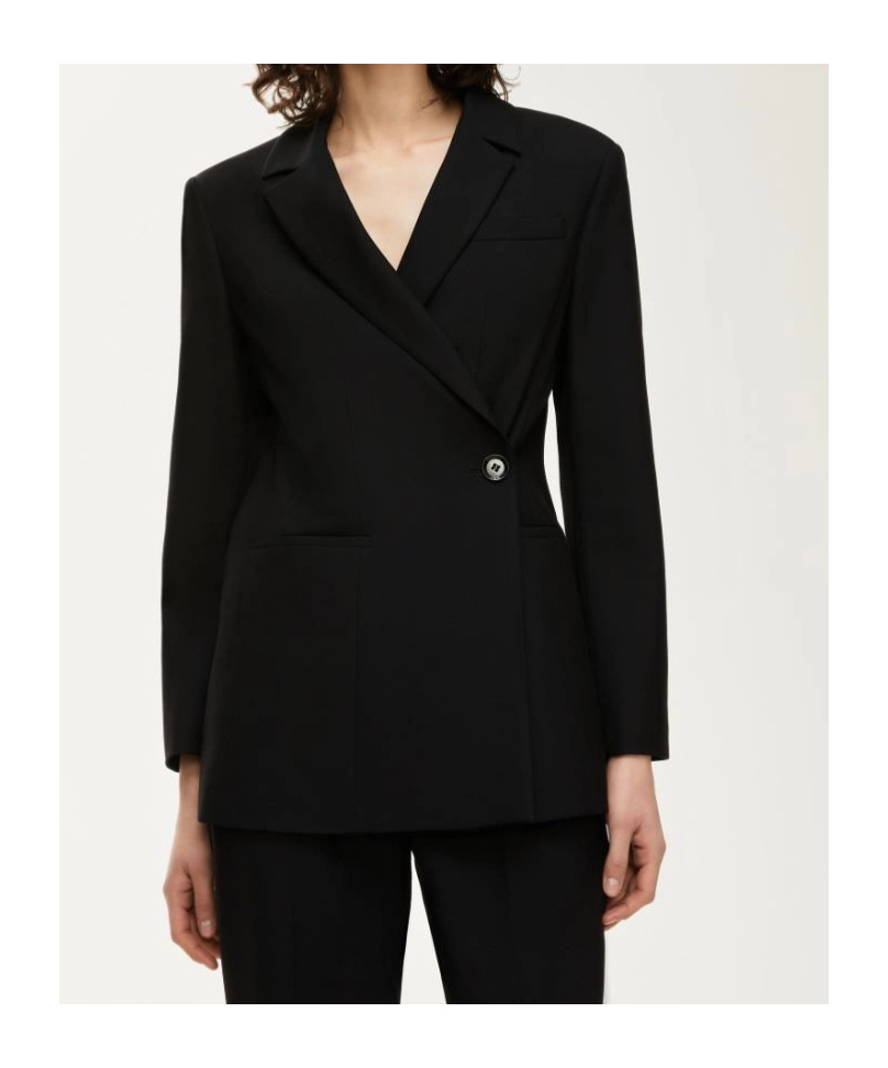 Iblues Double-breasted Long-sleeve Jacket In Black