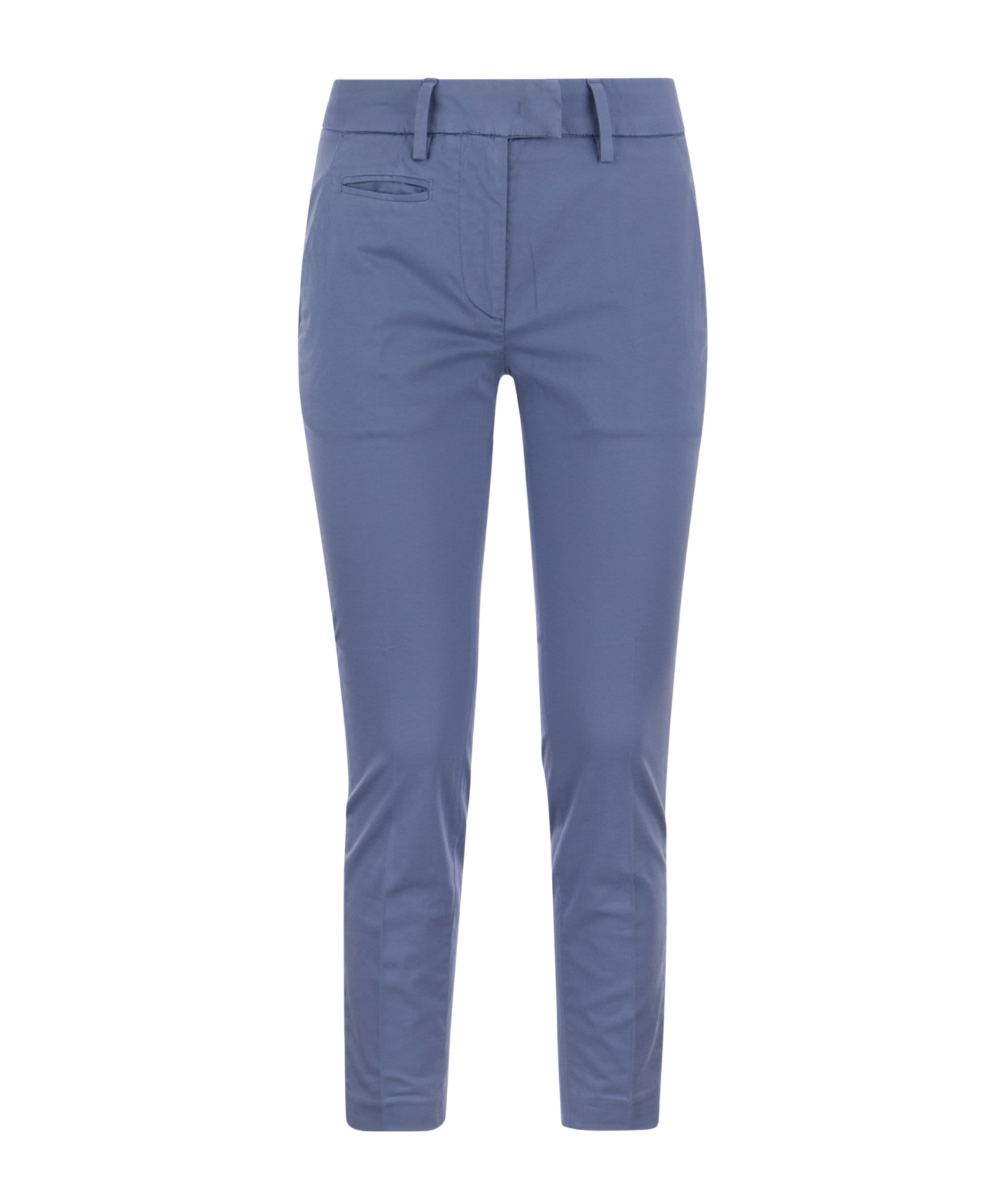 Dondup Perfect - Slim-fit Cotton Gabardine Trousers In Blue