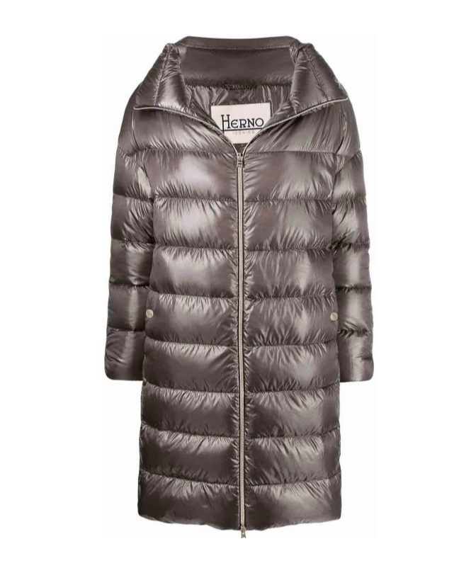 Herno Women's Anthracite Feathers Coat In Gray