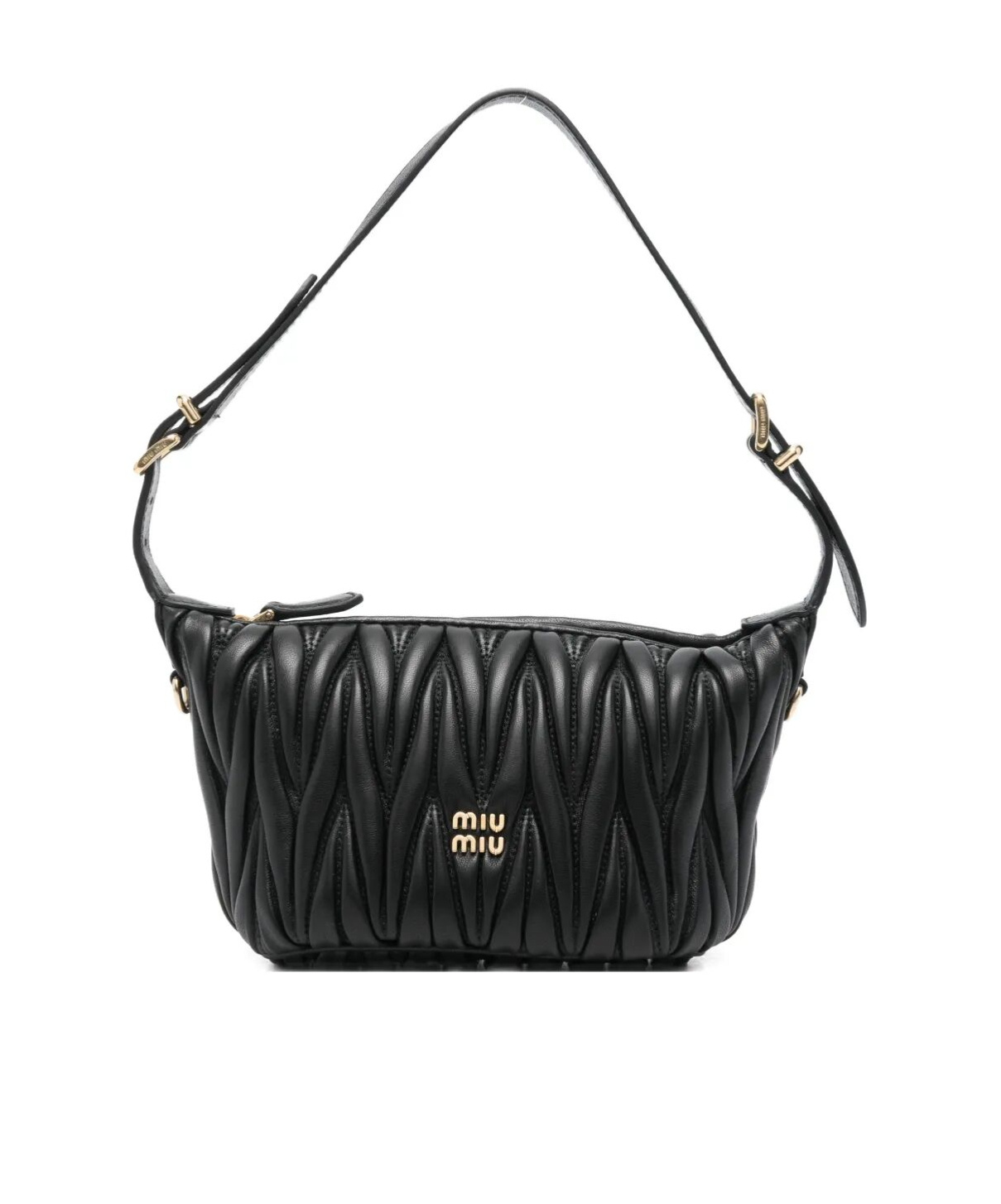 Miu Miu Matelasse Shoulder Bag In Black