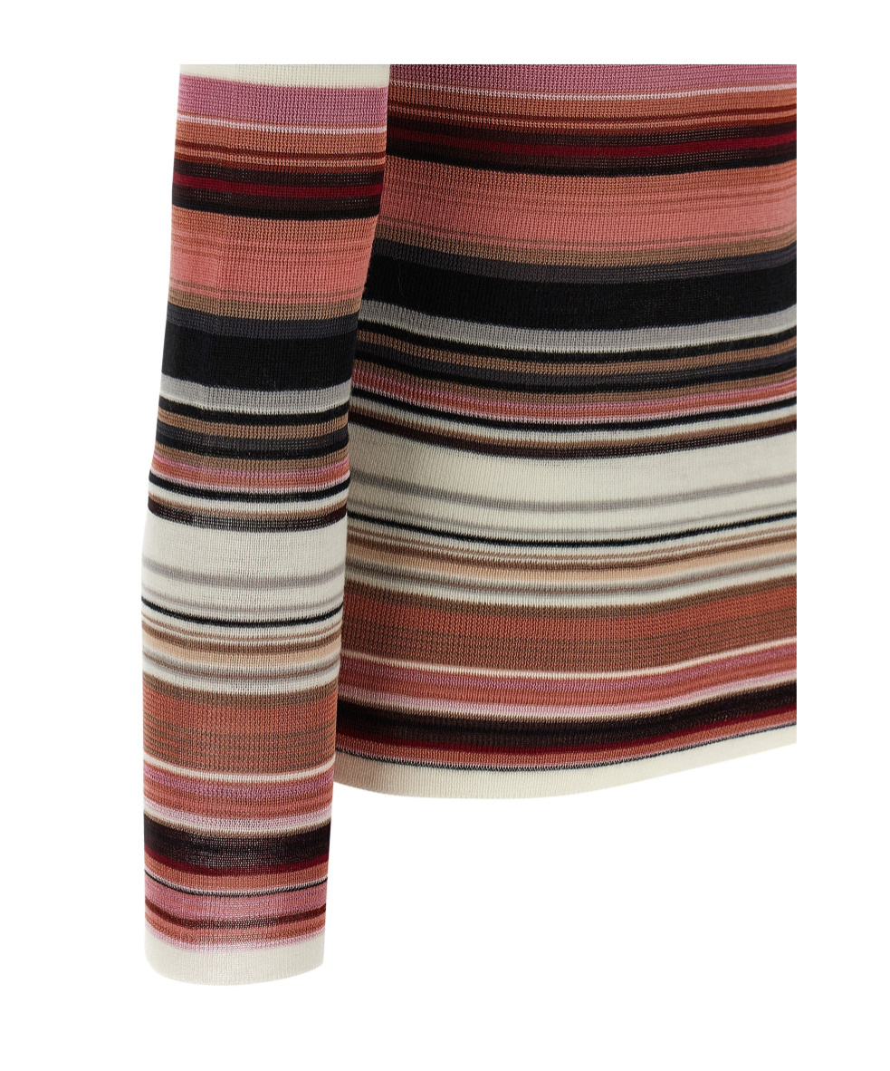 Missoni Striped Turtleneck Sweater Sweaters And Cardigans Pink In Multi
