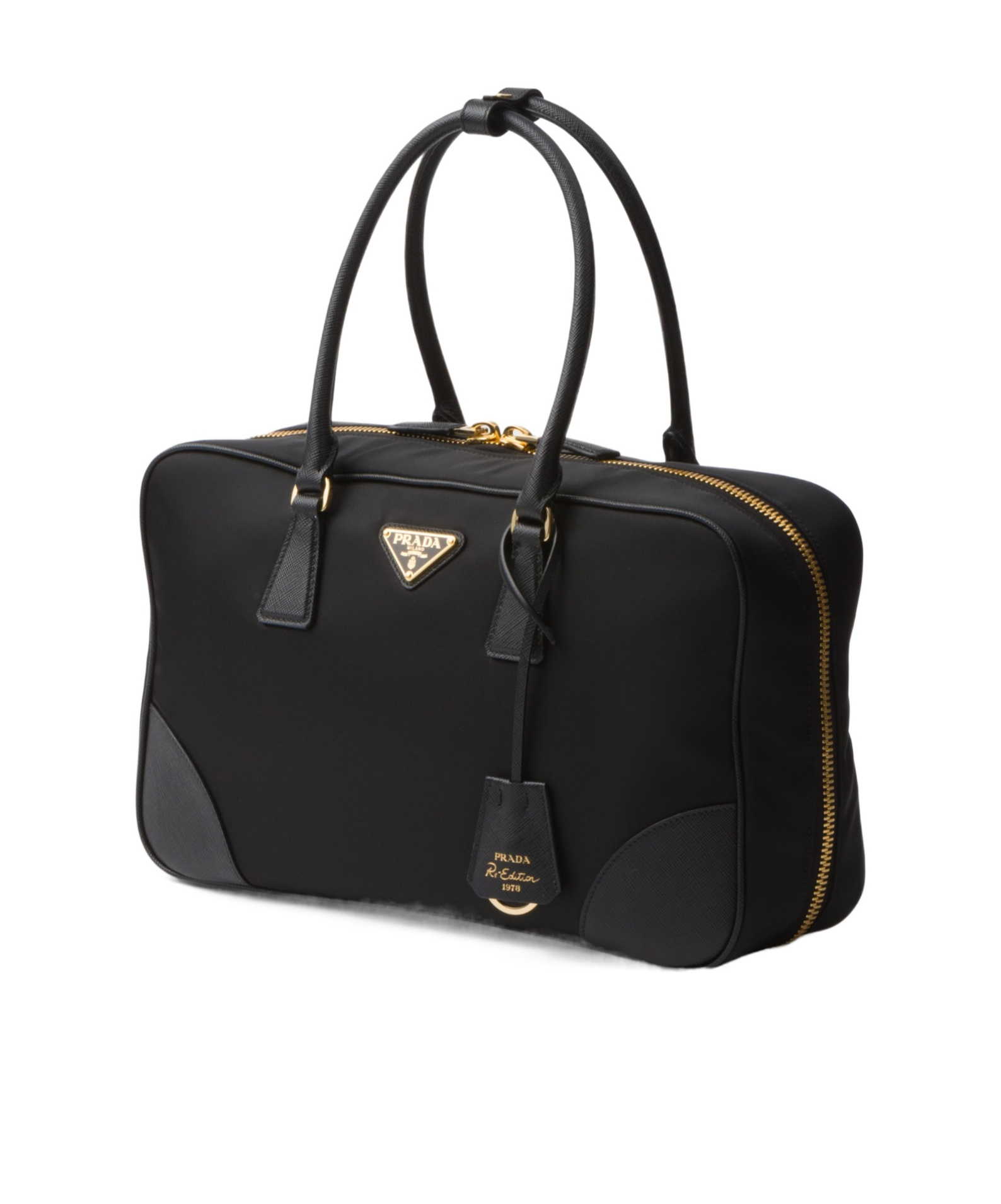 Prada 1978 Medium Re-nylon Clutch Bags In Black