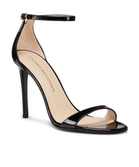 Stuart Weitzman Round-headed High-heeled Sandals In Black