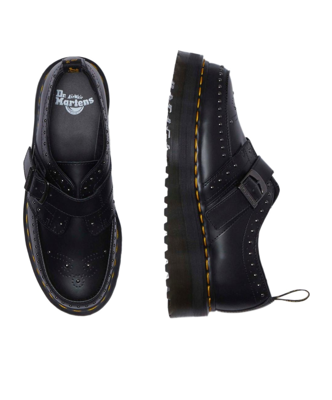 Dr. Martens Rivet Flats In Black