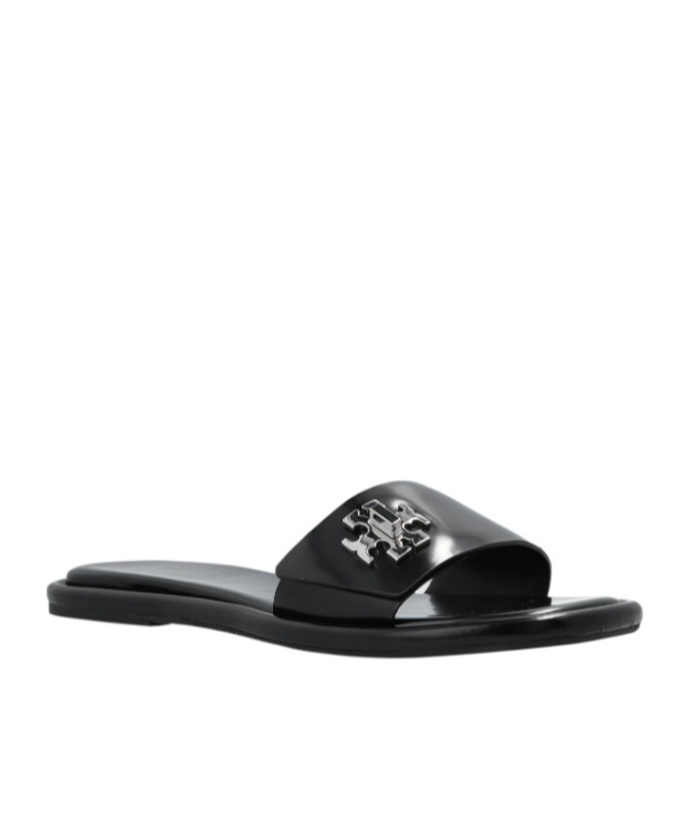 Tory Burch Black Slides T Lock