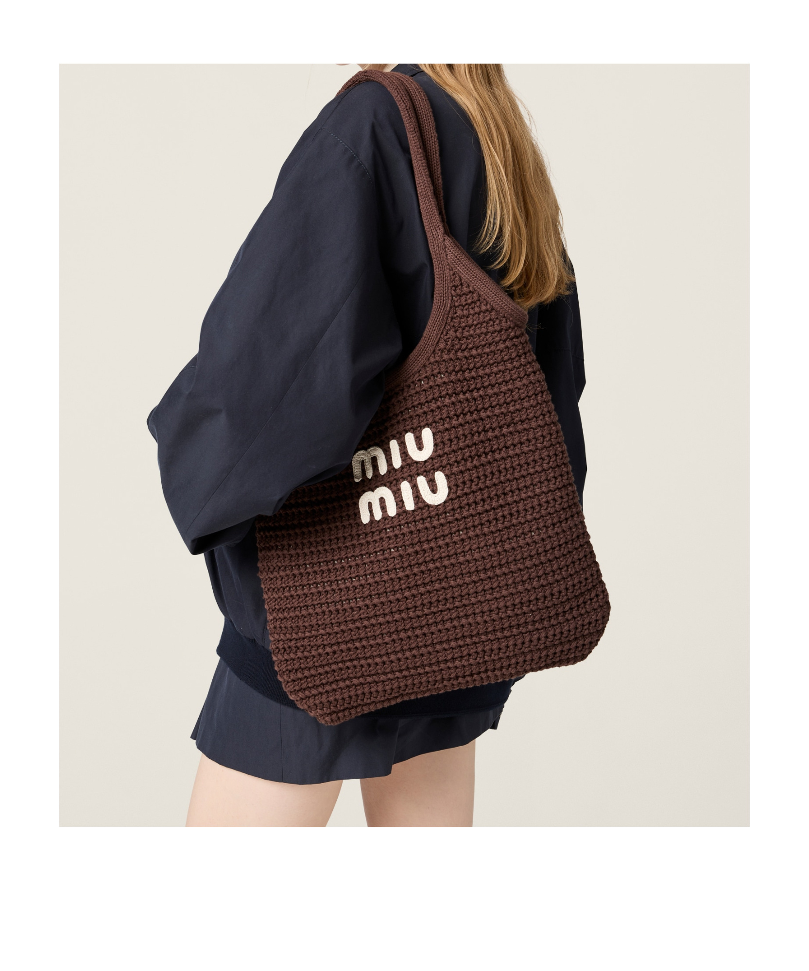 Miu Miu Ivy Raffia-effect Woven Tote Bag