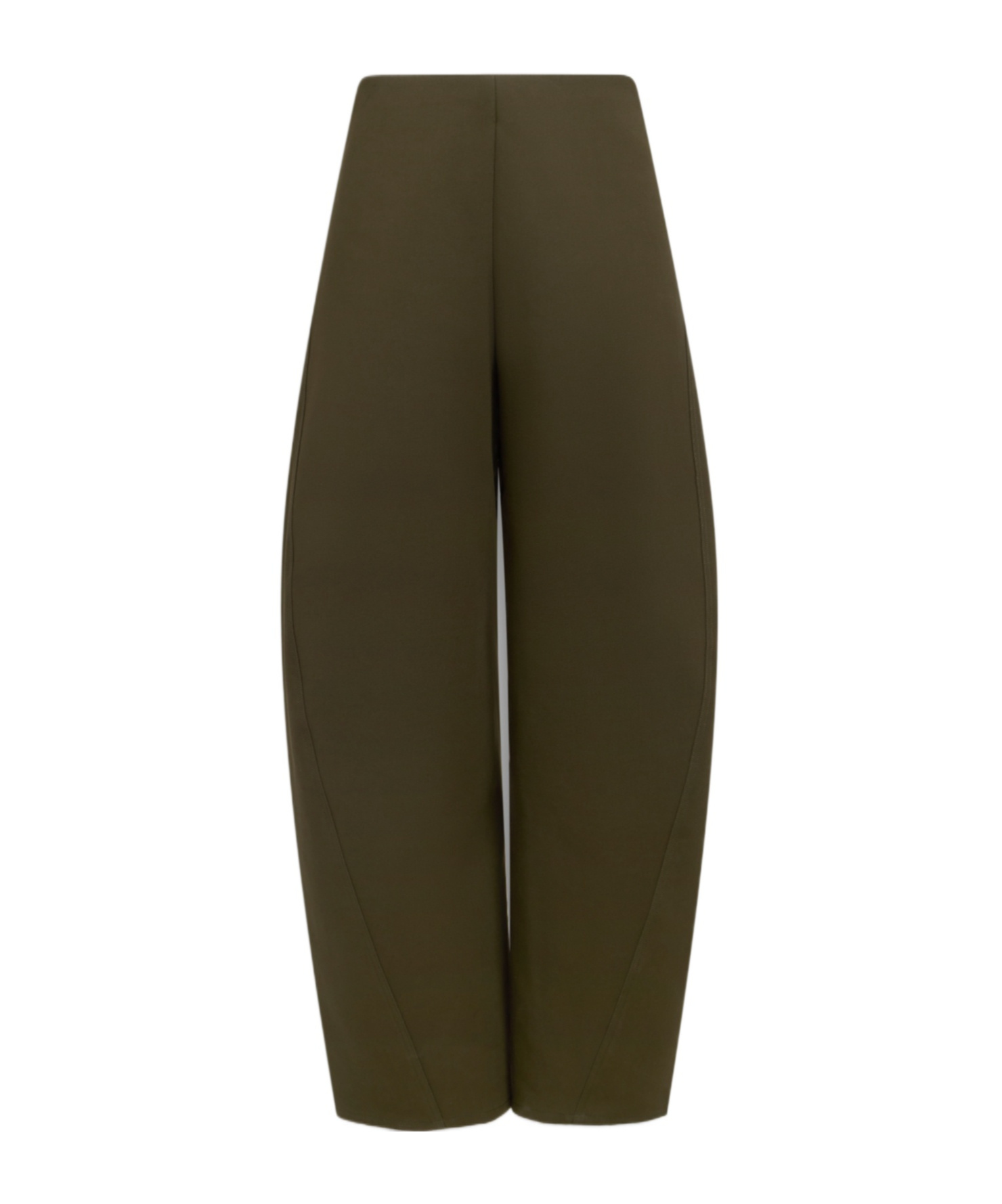 Alaïa Cotton-poplin Barrel-leg Pants In Brown