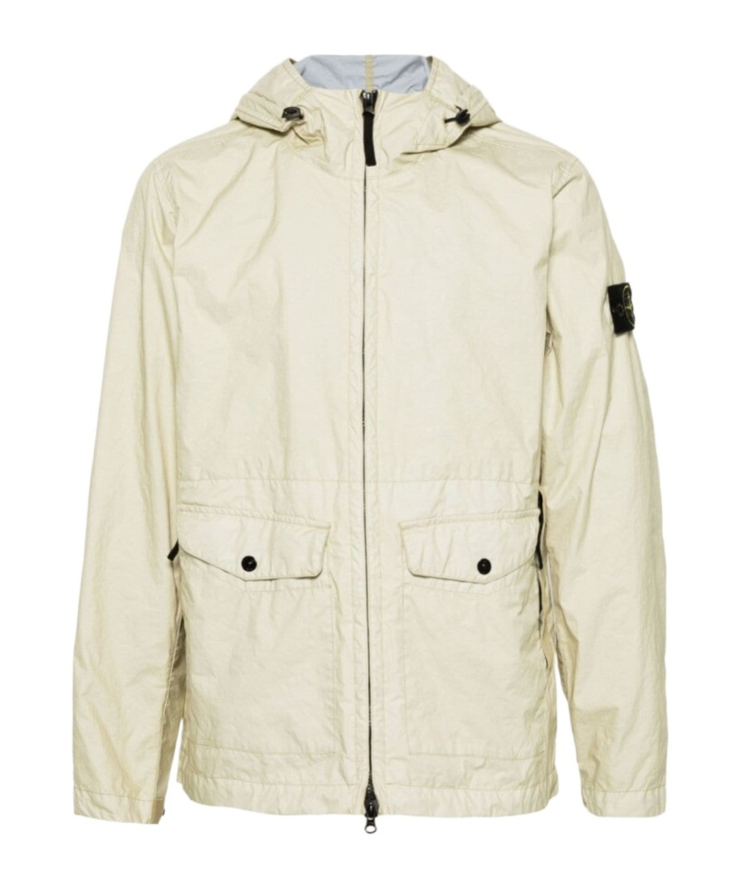 Stone Island Compass-badge Jacket In Nude