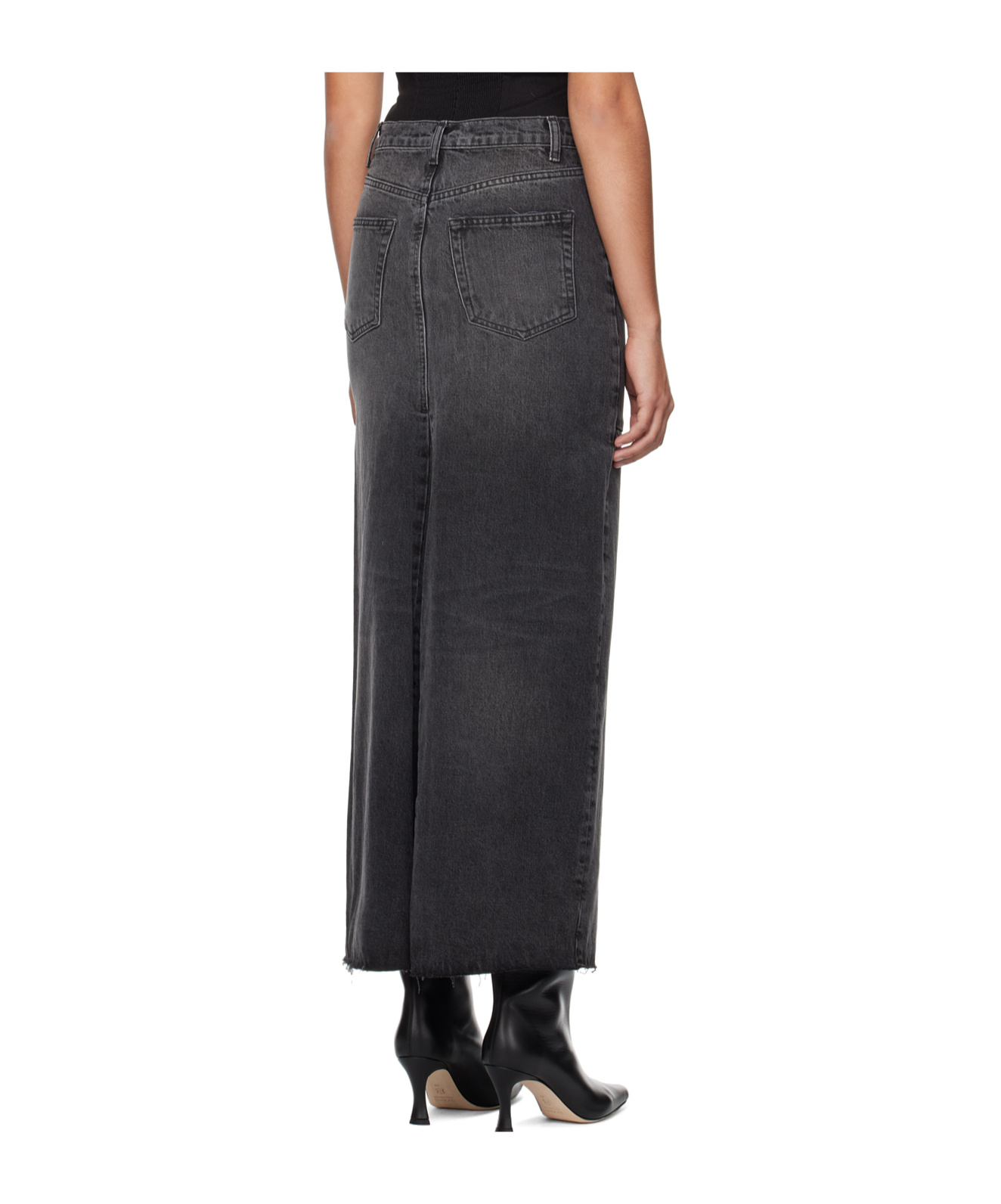 Reformation Tazz Denim Maxi Skirt In Gray