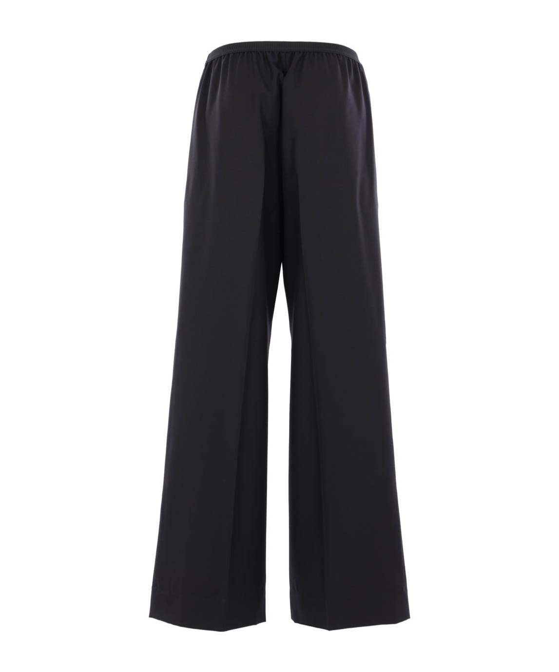 Plan C Elastic-waist Trousers In Black