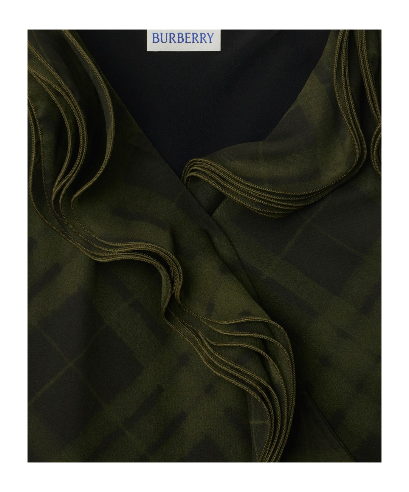 Burberry Check Silk Wrap Dress In Oil