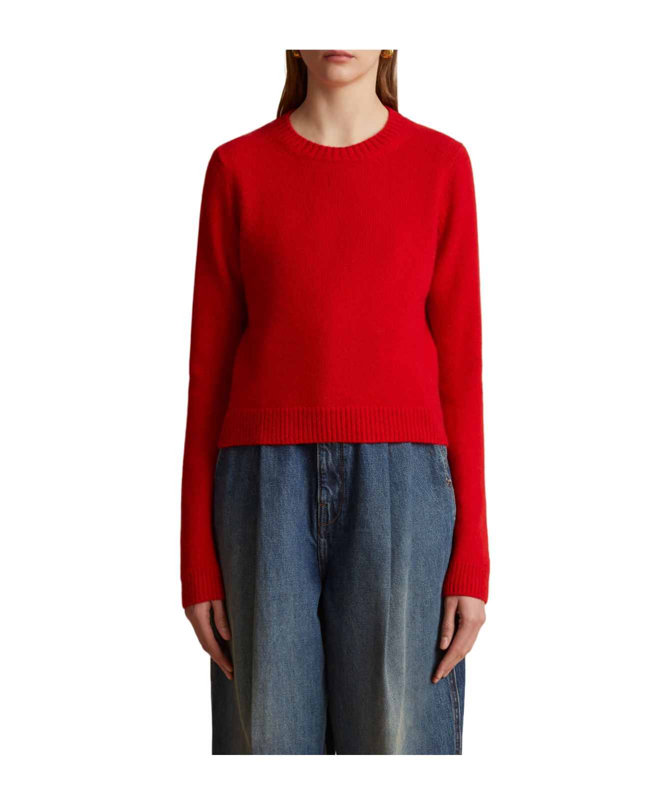Shop Khaite The Diletta Cashmere Jumper In Red