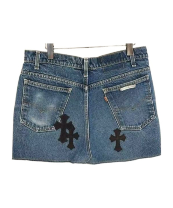 Chrome Hearts Denim Skirt In Blue