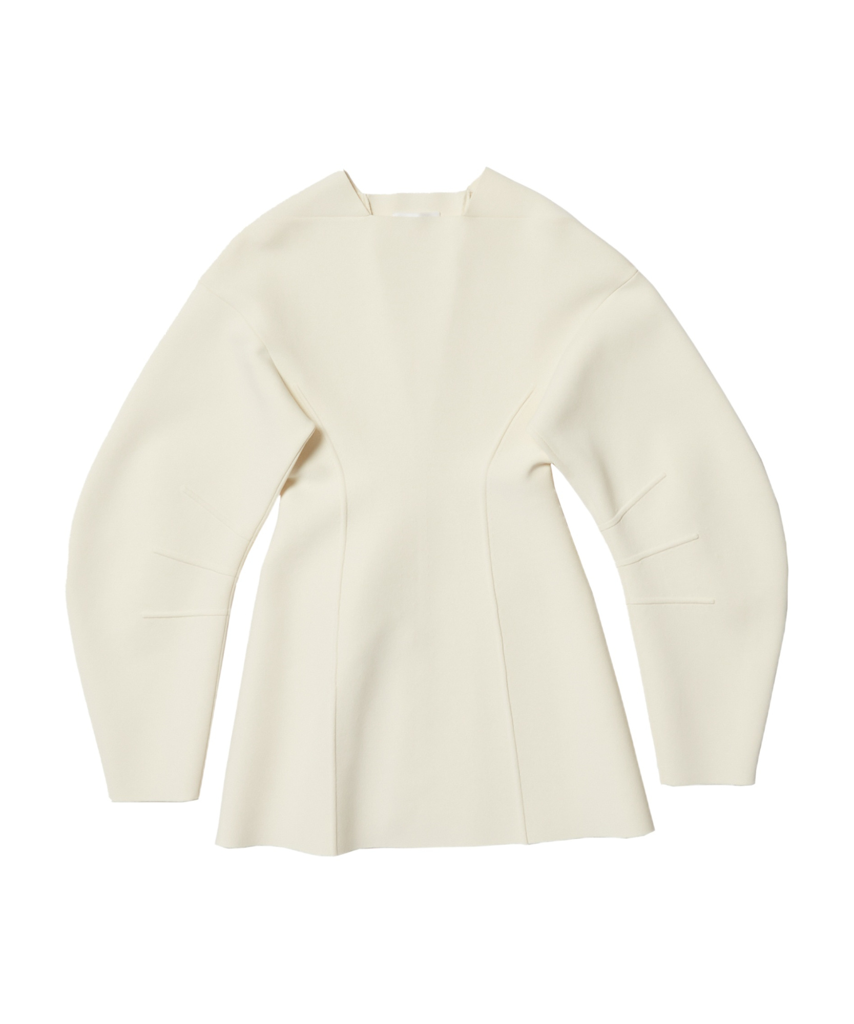 Jil Sander Piped Balloon Sleeved Jumper In White